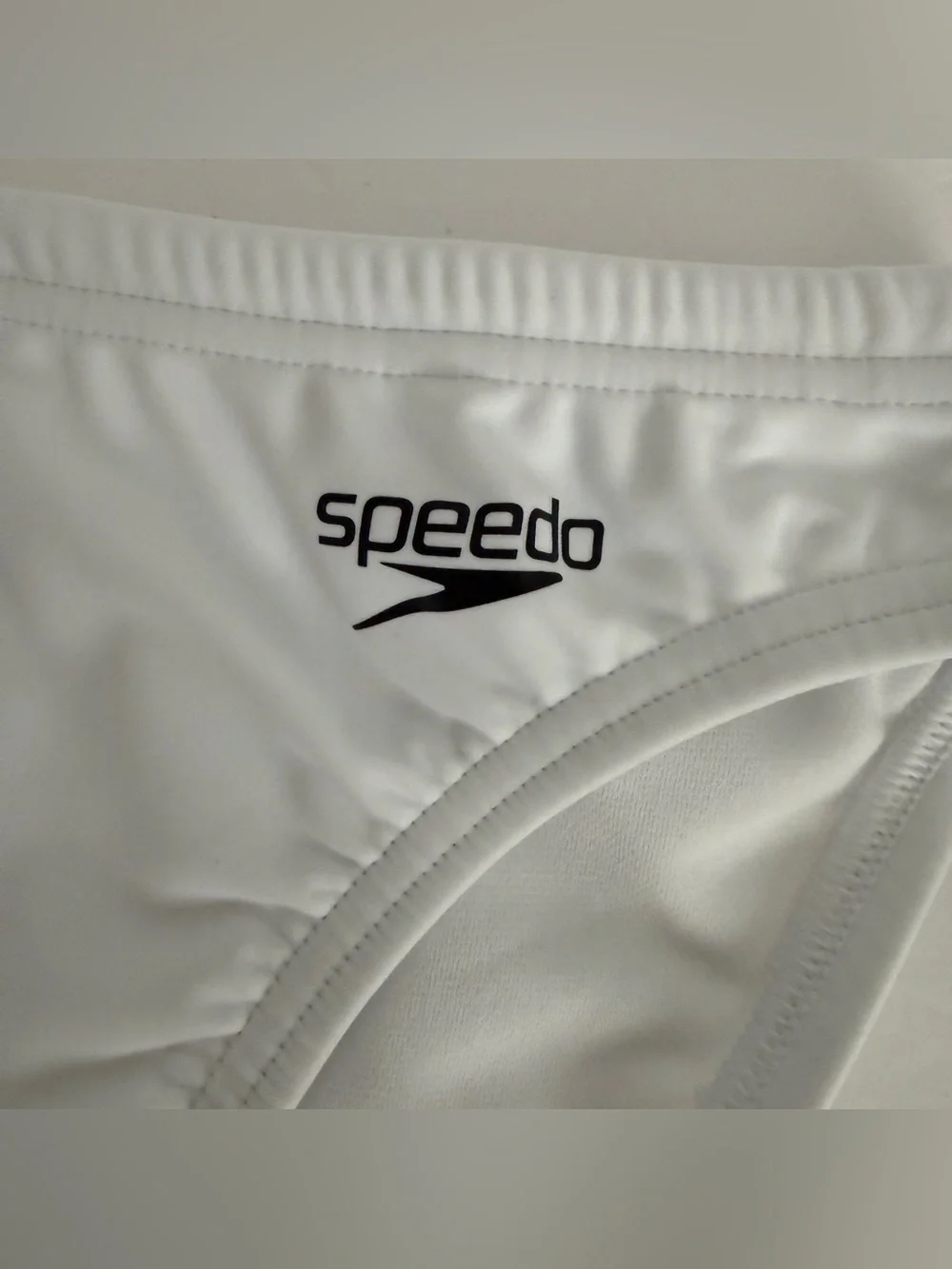 Speedo Men’s White PowerFLEX Eco Swim Brief Bikini Swimsuit Size 28